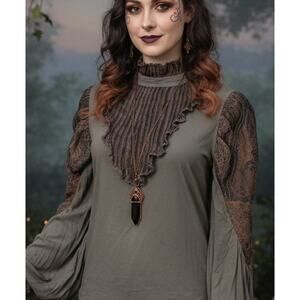 Vintage Nuvula Goth/Whimsigoth Blouse with Copper Highlights